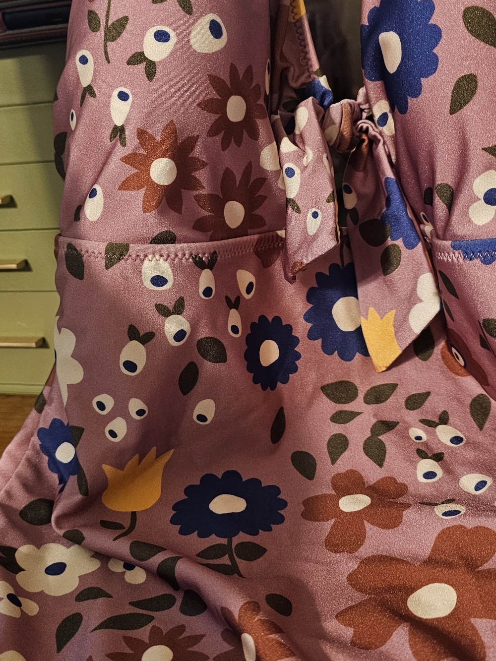 Princess Highway Pink Floral Swim Top with Knot Detail - Picture 7 of 8